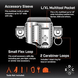 1791 EDC Multitool Sheath, Leather EDC Organizer, Belt Pouch Fits Multitool, Knife, Pen, Keys - Compatible with Heavy Duty Leatherman, Gerber and SOG