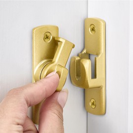 Wocoe 3 Packs Gold 90/180 Degree Flip Barn Door Lock, Protect Privacy - Security Door Latch, Gate Latches Hardware for Barn Door,Cabinet,Window,Bathroom,Garden,Sliding Door