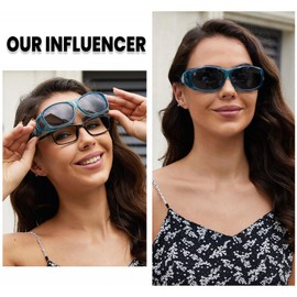 DUCO 8965 Over Sunglasses, Over Glasses, Over Glasses, Over Glasses, Polarized Lenses, UV400, UV Protection, Unisex, blue-grey