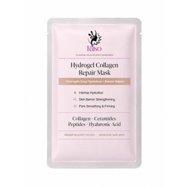 Kiso Hydrogel Collagen Repair Mask (1 Pack) – Overnight Deep Hydration Face Mask for Glass Skin, Firming & Pore Minimising with Hyaluronic Acid, Peptides & Ceramides – Korean Skincare for Radiant Glow