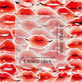 50 Packs Lip Stickers Water Bottles Laptop Phone Computer Guitar Skateboard Hydroflasks Aesthetics Lip Vinyl Sticker Waterproof Aesthetic Trendy Decals for Kids Teens Girls Adults
