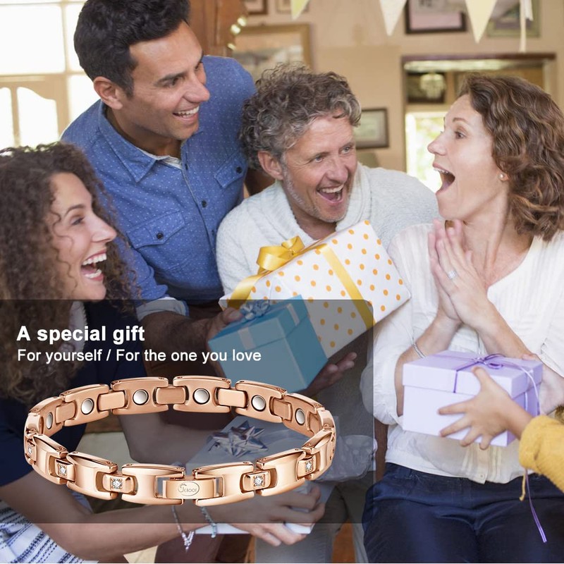 JEROOT Titanium Magnetic Bracelet for Women - Adjustable Size, 3500