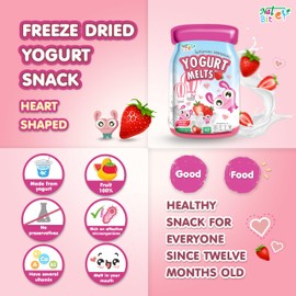 Nat Bit Freeze Dried Yogurt Snack, Crispy Yogurt Snack, Snacks Yogurt Melts, Healthy Snack No preservatives - Strawberry Flavors (0.7 Oz Packet, 12 Count)