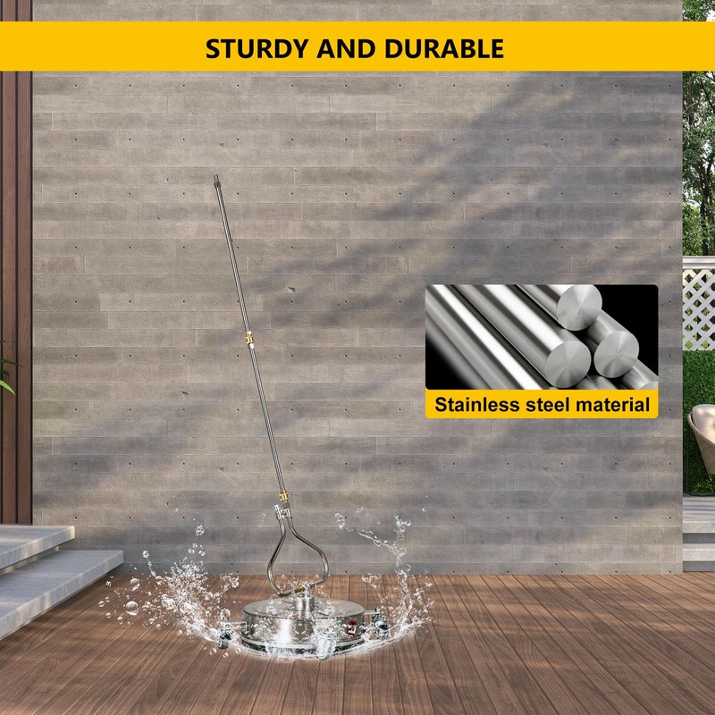 OCPTY 13.7" Pressure Washer Surface Cleaner with 4 Wheels 1/4"