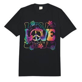 Love 60s 70s Party Outfit Groovy Hippie Peace Women Girls Comfort Colors Adult Heavyweight T-Shirt