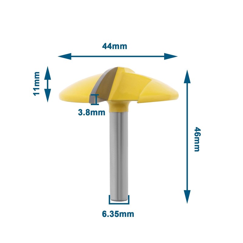 eMagTech 6.35mm Shank Horizontal Crown Router Bit Crown Cap Molding