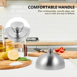 Healeved Stainless Steel Food Cover Dome - 7.87 Inch Plate Lid for Steak Cheese Melting & Griddle Cooking - Kitchen Gadget for Keeping Food Warm