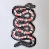 Coral Snake Iron-On/ Sew On Red Black Embroidered Applique Patch
