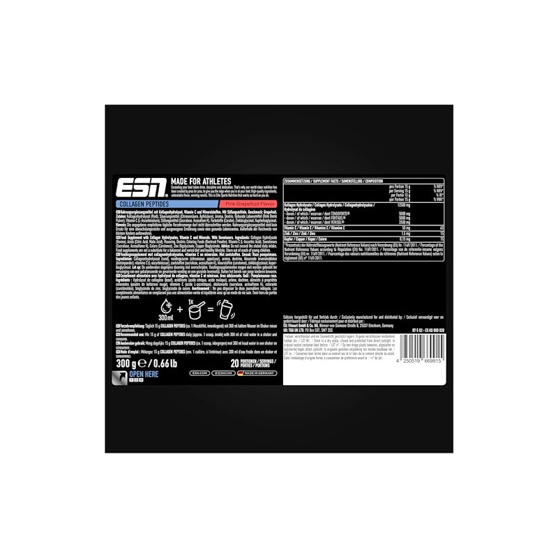 ESN Collagen Peptides, Pink Grapefruit, 300 g, 0.66 lbs, 20