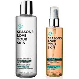 Seasons Love Your Skin Loción Ácido Salicílico + Tónico Agua de Hamamelis Ideal para pieles Grasas
