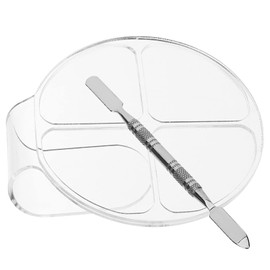 WOONEKY Acrylic Makeup Palette with Mixing Tray Spatula 2 Sets Ideal for Foundation Makeup Application