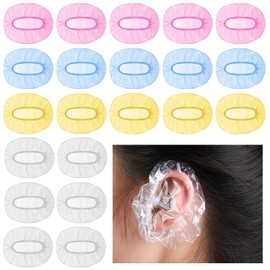 200 Pack Disposable Ear Covers for Shower Colorful Ear Protectors for Shower Waterproof Ear Covers for Hair Dye, Shower, Bathing, Salon
