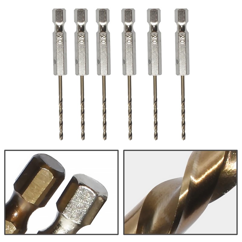 DEFIYEAR 6PCS Hex Shank Drill Bits - 2mm Drill Bits