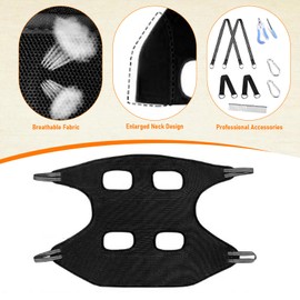 Dog Grooming Hammock Pet Dog Grooming Harness Grooming Sling with with Nail Clipper File Comb for Dogs Cats (Black, M)