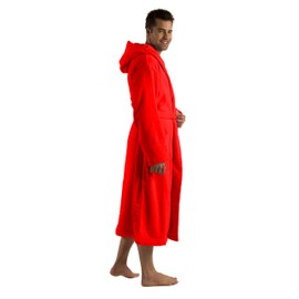 Customizable Hooded Robe for Women and men, RED, ONE SIZE