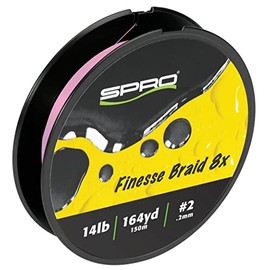 SPRO Fishing SFB8X-14FPK150 Finesse Braid 8X 14Lbs 150M/164Y Flash Pink