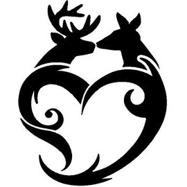 Browning Buck Doe Heart 5" x 4" Decal Vinyl Sticker|Cars Trucks Vans Walls Laptop