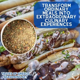 Greek Seasoning Gift Set | Tastes of Greece | Artisanal Spice Blends Six Pack | Non GMO, All Natural | No MSG, Gluten, Soy, Nuts | Small Batch, Hand Made Seasonings | No Artificial Ingredients, Ultra Premium | Made in USA | GLP-1 Friendly | Magnetic Tins | Gustus Vitae | All Occasion Gift