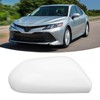 White Side Mirror Cover Unpainted Rearview Outer Door Wing Mirror