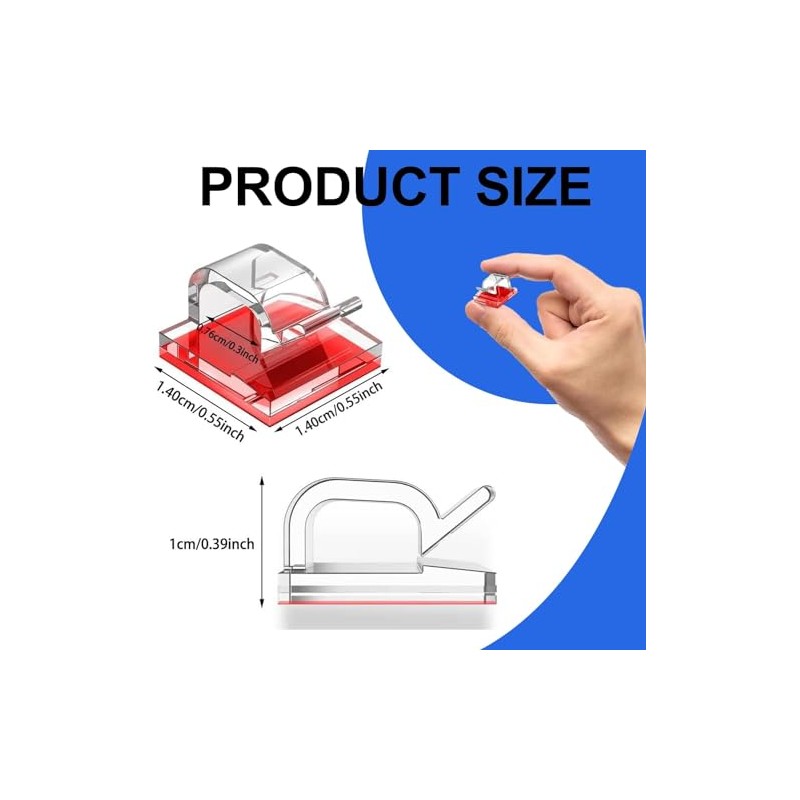 50 Piezas Clips Organizador de Cables Autoadhesivo, Transparente
