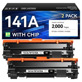 141A Toner Cartridges (Black 2-Pack with Chip) - Replacement for HP 141A W1410A Toner Cateridge - Compatible with Laserjet M110w MFP M139w M140w Printer