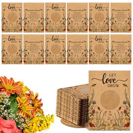 Fumete 150 Pcs Let Love Grow Seed Packets Cool Wedding Favors for Guests Kraft Envelope Kraft Bag with Window Flower Resealable Seed Storage Packets for Wedding Party Favors Bridal Shower