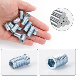 Pack of 130 threaded inserts, M6/M8/M10 screw-in nut, threaded insert wood made of galvanised steel, with sorting box, for processing plastic parts and for the production of wooden furniture