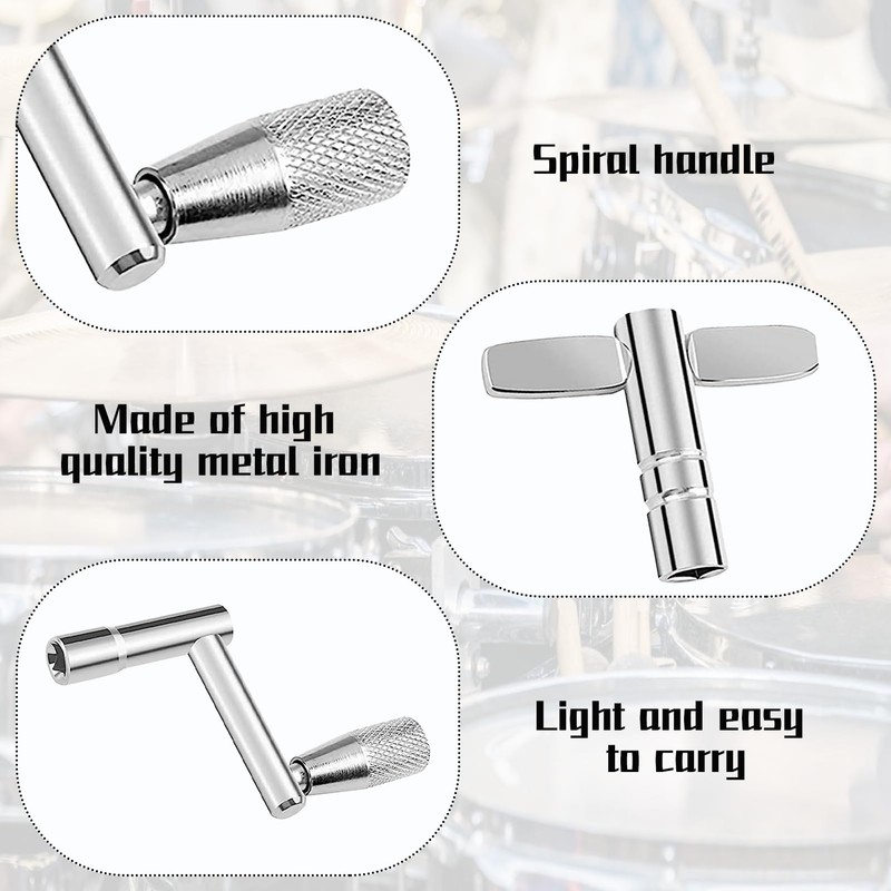 4 Pcs Adjustable Drum Key Adjusting Remove Replace The Drum