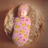 KiuLoam Pink Yellow Cute Cartoon Heart Duck Swaddle Blanket with