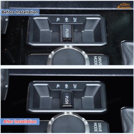 Aunginsy Car 4WD Mode Switch Push Button Trim Cover Compatible with Toyota Tundra 2022-2025 Car Center Console 4WD Four-Wheel Drive Gear Shift Panel Frame Differential Shift Protector ABS Accessories