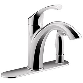 KOHLER Mistos Single-Handle Standard Kitchen Faucet With Side Sprayer In Polished Chrome