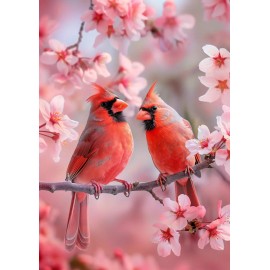 RED CARDINAL BIRD FIGURINE WALL ART PHOTO DECOR PICTURE FOR HOME LIVING ROOM