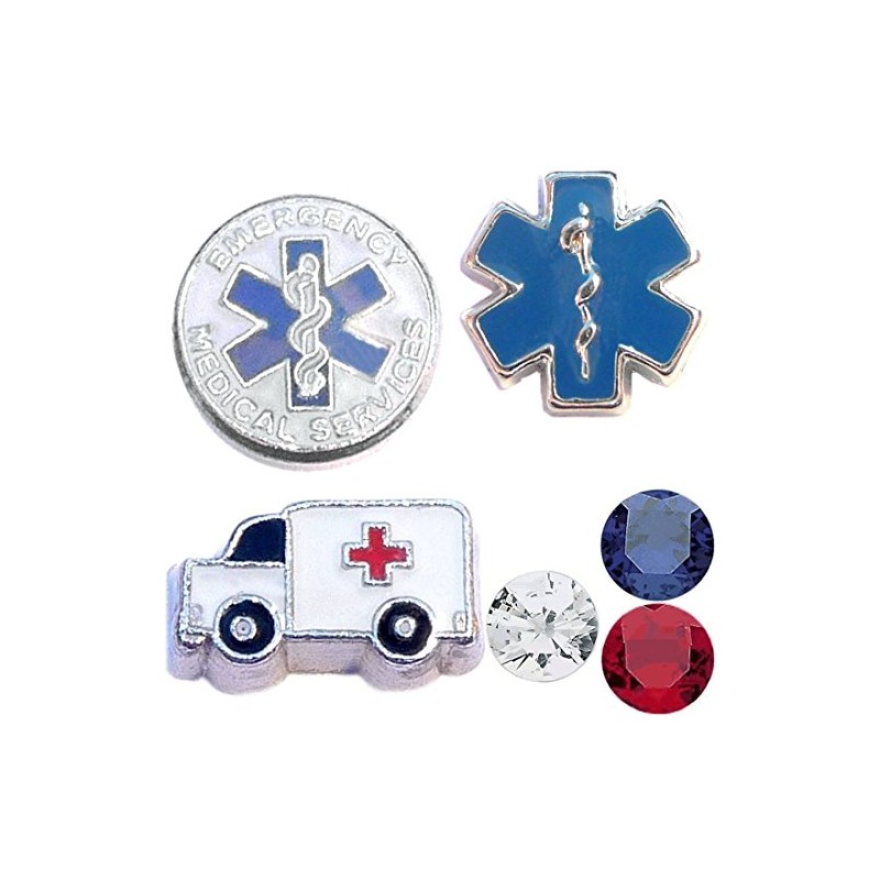 Emergency Medical Services EMS Charm Set for Floating Lockets