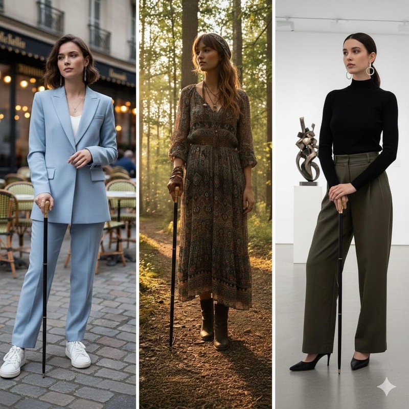 Humaira Nautical Handmade Brass Knob Walking Stick, Wooden Cane with