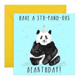 Central 23 - Cute Birthday Card for Him - 'Have A Stu-Pand-ous Bearthday' - Ideal Birthday Card for Her - Fun Animal Design - Panda Card - Comes with Sweet Stickers