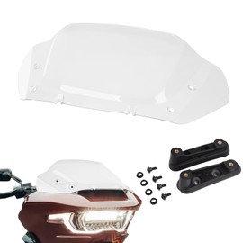 Bvomheez 10" Motorcycle Windshield Kits, Wave Windscreen, Clear Wind Splitter Fit for Harley Davidson Street Glide FLHX 2024 2025, CVO FLHXSE 2023-2025, Street Glide Ultra FLHXU 2025-up (Transparent)