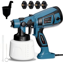 Paint Sprayer for Fence, 800W Electric Spray Gun with 1400ML Container,5 Nozzles & 3 Patterns, Easy to Clean Adjustable Flow Paint Machine Sprayer for Furniture House Painting Wood etc