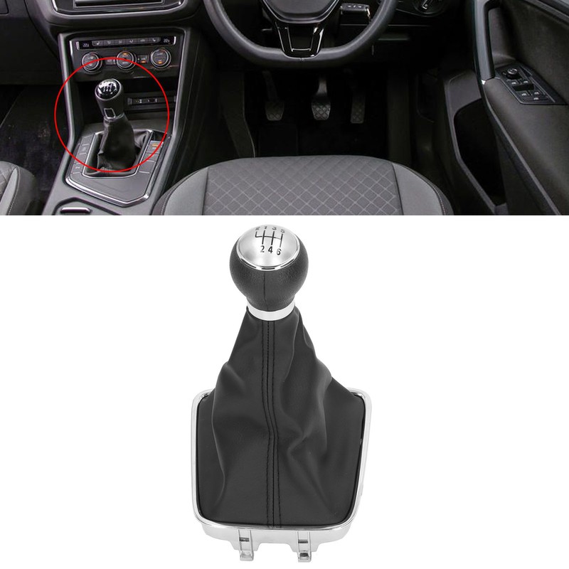 6 Speed Gear Shift Knob With PU Leather Boot Automotive