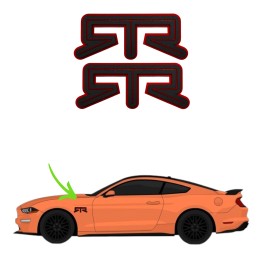 usa Standard PAIR (2) RTR Fender Emblems Fits FORD MUSTANG Side Badge Nameplate Decal Drift.