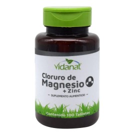 Cloruro Magnesio Mas Zinc 100 Tabletas Vidanat Sabor Sin sabor
