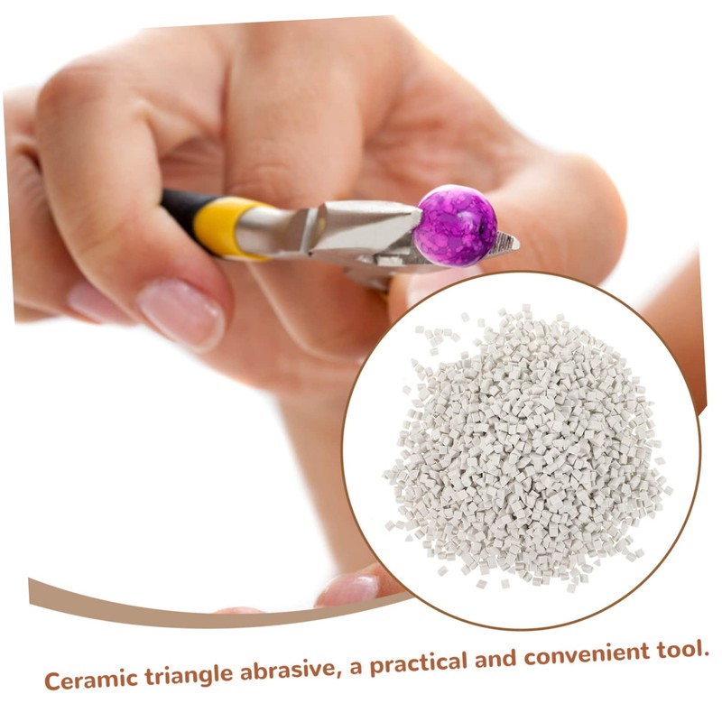 CHILDWEET Set of 4mm Ceramic Triangle Abrasive for Jewelry Polishing