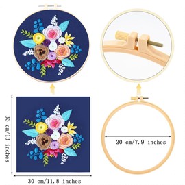 Traziewell Embroidery Set Cross Stitch Kits for Adults Advanced Embroidery Starter Kit for Beginners with Hoop Embroidery Kits Crafting Gifts for Adult Women 0612