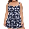 HDE Vestido de natación para mujer, estilo vintage, talla grande,