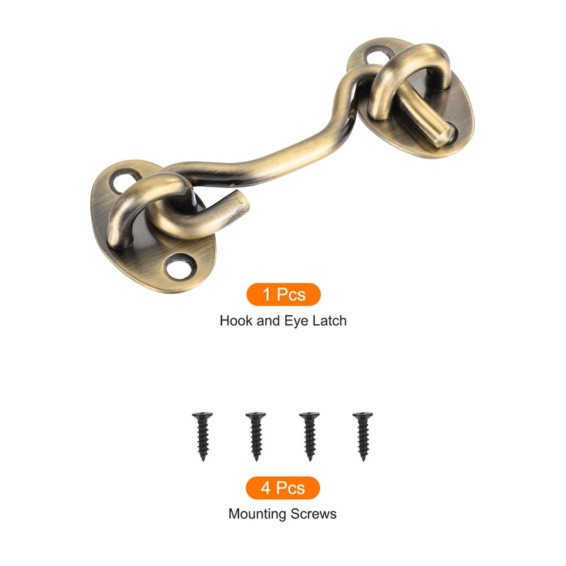 sourcing map 3 Inch Hook and Eye Latch, Barn Door