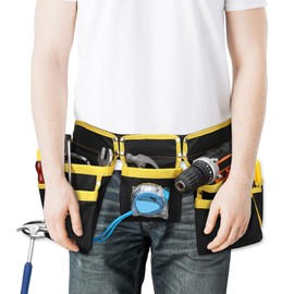 Tool Belt, Tool Belts for Men, Tool Organiser, 11 Pockets Heavy-Duty Oxford Adjustable Tool Bag for Handymen, Construction Workers and Electricians