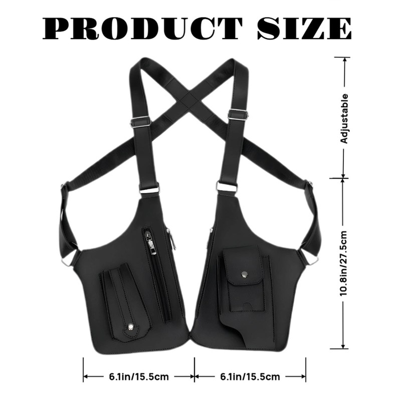 ASTRULUME Premium Leather Adjustable Underarm Shoulder Holster Bag for Men