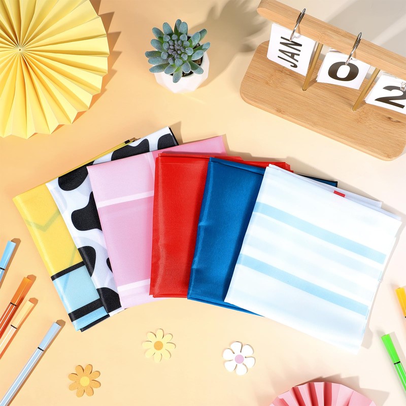 6Pcs Classroom Notebook Pencil Apple Crayon Curtains Back to School
