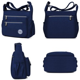 TIBES Fashion Women Nylon Shoulder Bag Waterproof Crossbody Purse Organize Travel Messenger Bag