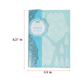 XMASIR 12 Sheets Temporary Tattoo Stickers, White Mehndi Temporary Tattoo Temple Stickers Waterproof Art for Arm Adults Girls