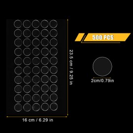 500pcs Sticky Tack Putty, Diameter 0.79in Round Strong Adhesive Clear Dots Mounting Putty Removable Glue Tabs for Poster Pasting Glass Tiles Smooth Surfaces(Transparent)